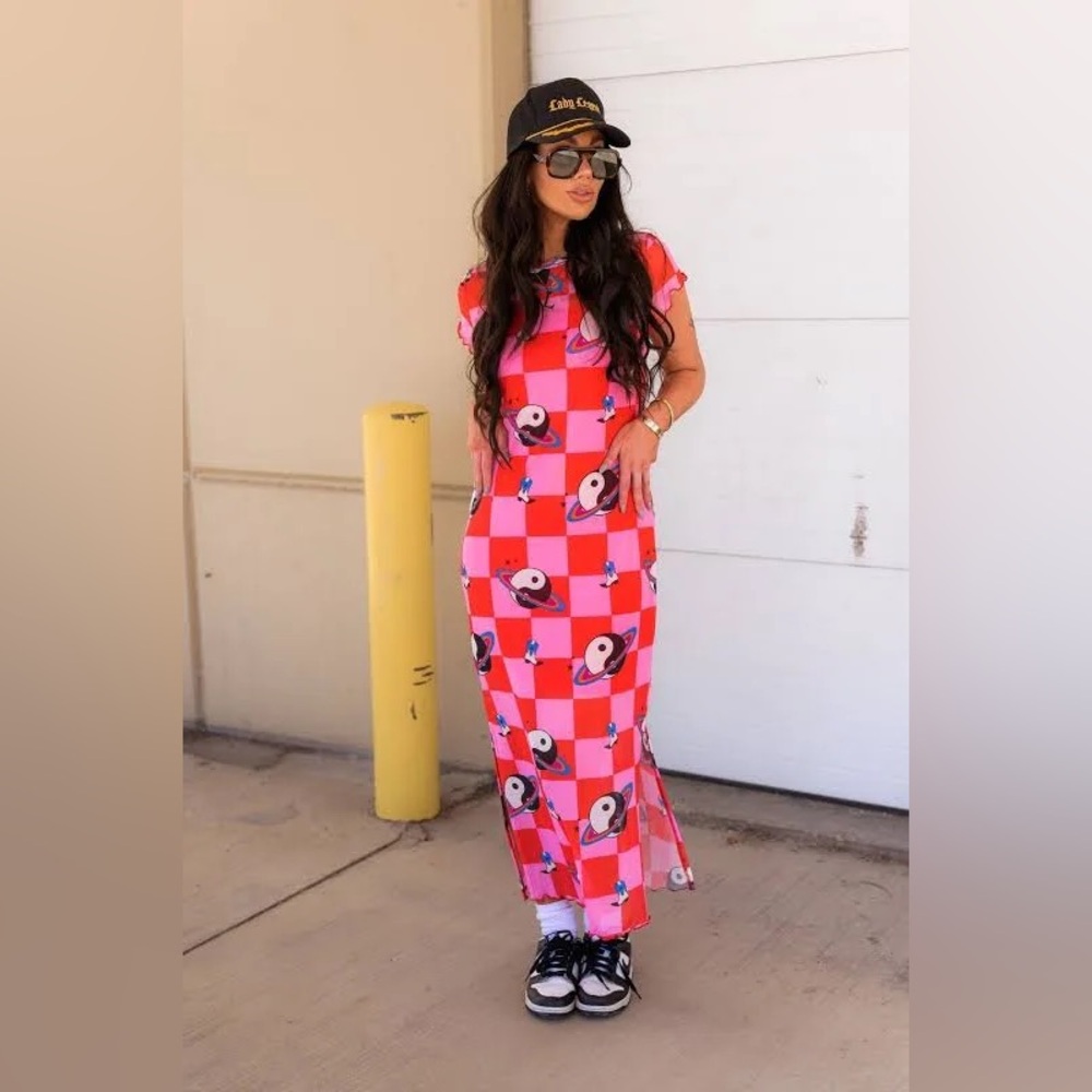 Dressed In Lala Mad About You Mesh Dress +
Slip in Cosmic Cowgirl